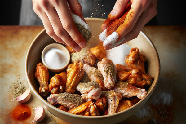 This is a picture of seasoning chicken wings