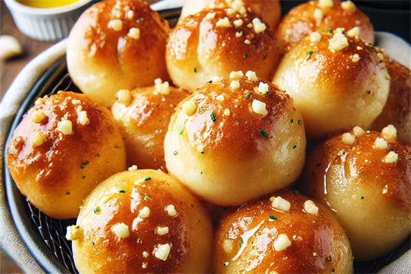 Cook the garlic knots  in the air fryer basket