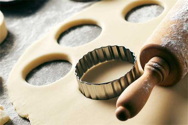 Using a round cutter or glass for dough circles.