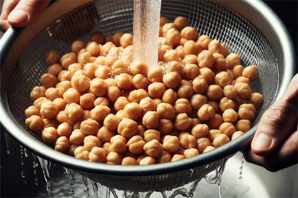  rinsing the chickpeas