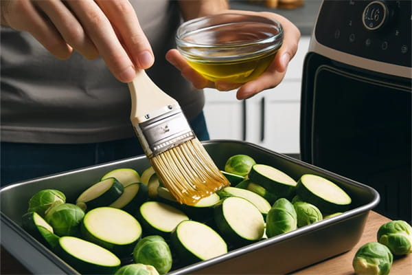 Brush the vegetables with oil