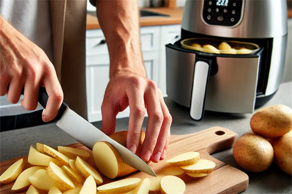 Cut the potatoes into slices